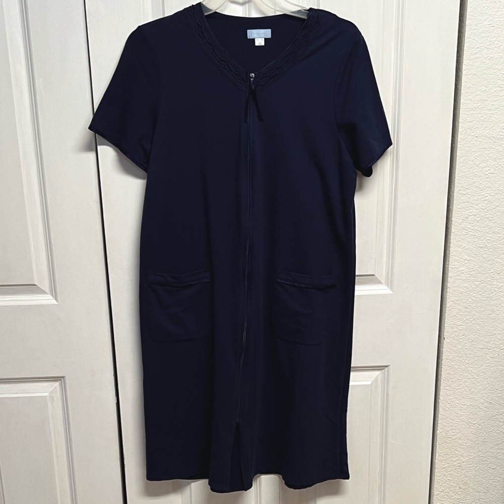 Celestial Dreams Deep Violet Zipper Front Nightgown Chemise Size L
